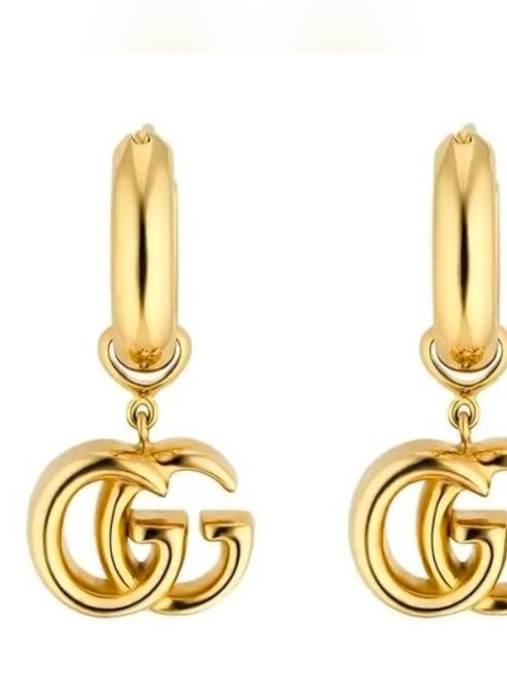 Gucci Gold 18K Real Gold. Interlocking G Mini Hoop Earrings. - Picture 2 of 8